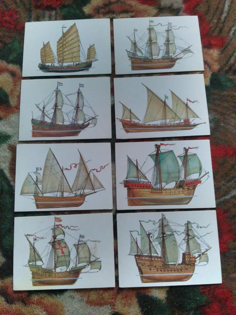 История корабля 1989 г. , полный набор - 32 открытки ( Выпуск № 2 ) Флот Корабли 4