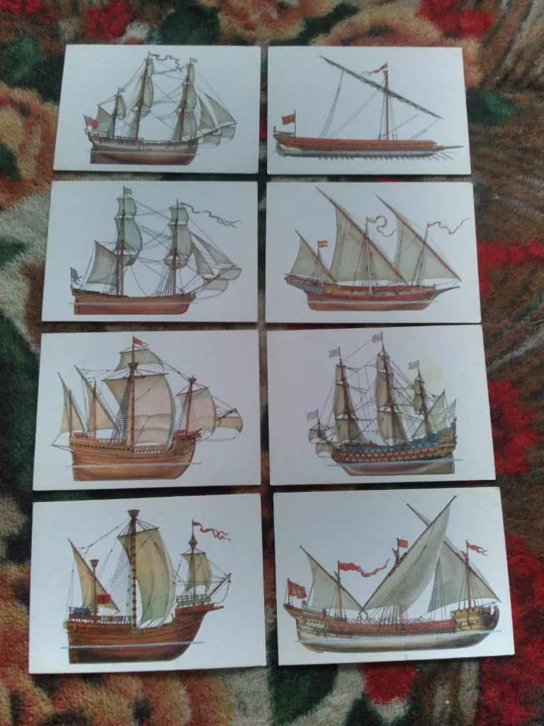 История корабля 1989 г. , полный набор - 32 открытки ( Выпуск № 2 ) Флот Корабли 5