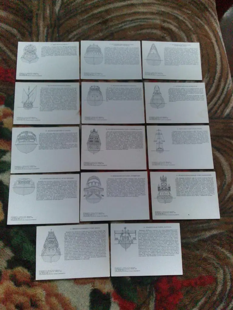 История корабля 1989 г. , полный набор - 32 открытки ( Выпуск № 2 ) Флот Корабли 7