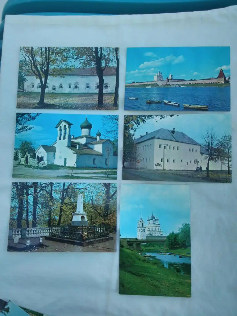 Города СССР : Псков 1974 г. полный набор - 18 открыток ( чистые , в идеале ) 3