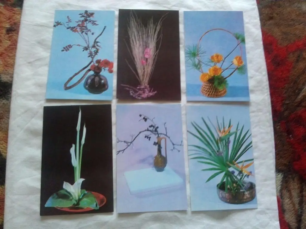 Осенние мотивы 1975 г. полный набор - 15 открыток (Композиции из цветов) Флора 2