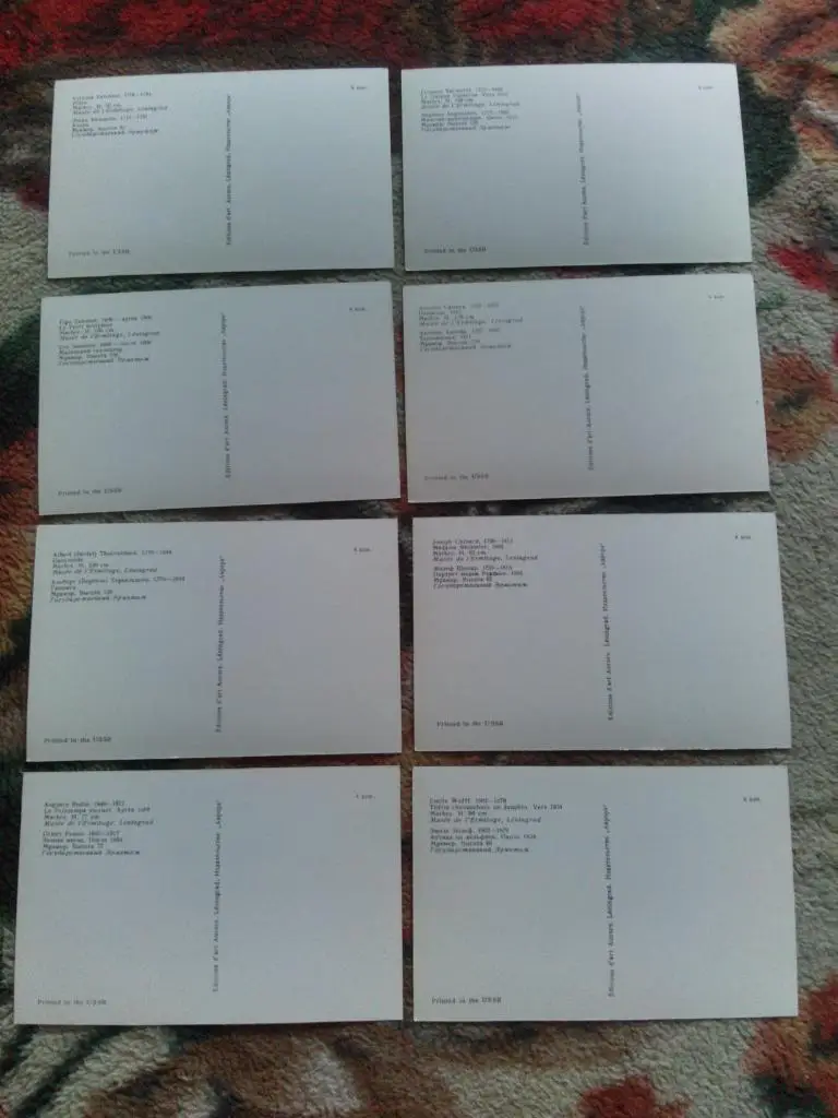 Западноевропейская скульптура XVIII - XIX веков 1976 г. полный набор - 16 откр. 5