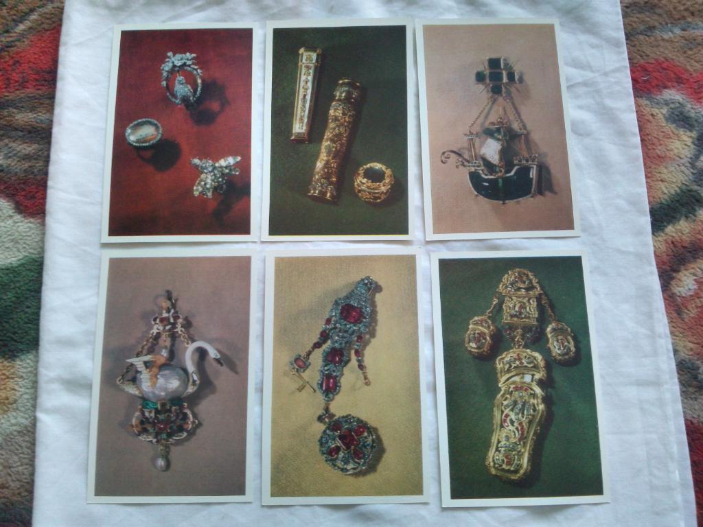 Европейские ювелирные изделия XVI - XVIII вв. 1971 г. полный набор - 16 открыток 2
