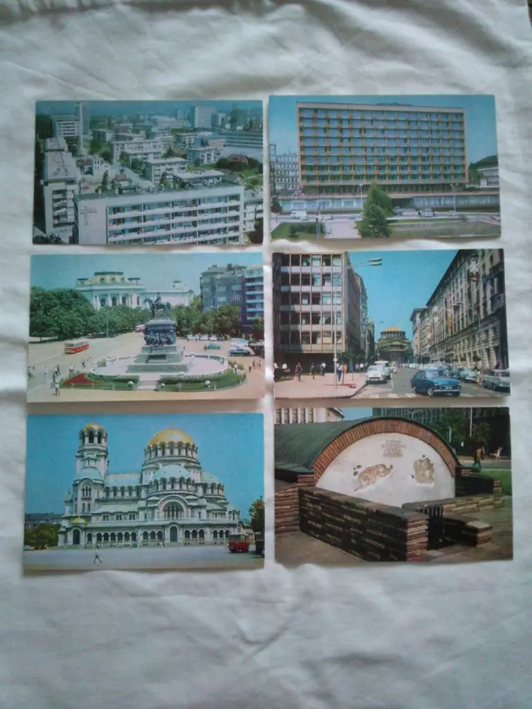 Города Европы : София (Болгария) 1973 г. полный набор - 18 открыток (чистые) 3