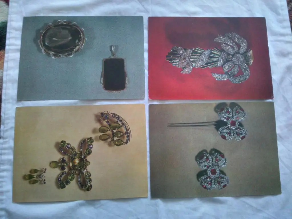 Сокровища алмазного фонда СССР 1970 г. , полный набор - 12 открыток (чистые) 4