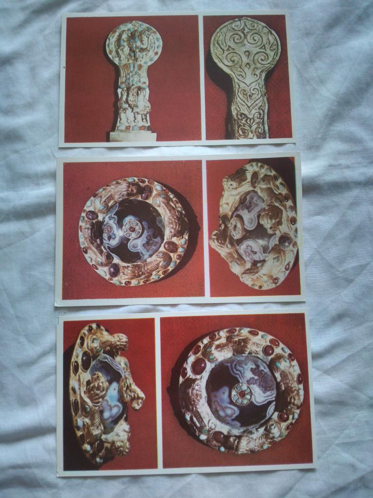 Сокровища Сарматских курганов 1988 г. полный набор - 15 открыток (Золото) 4