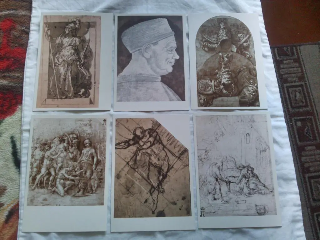 Живопись Рисунки итальянских художников эпохи Возрождения полный набор-16 откр. 2