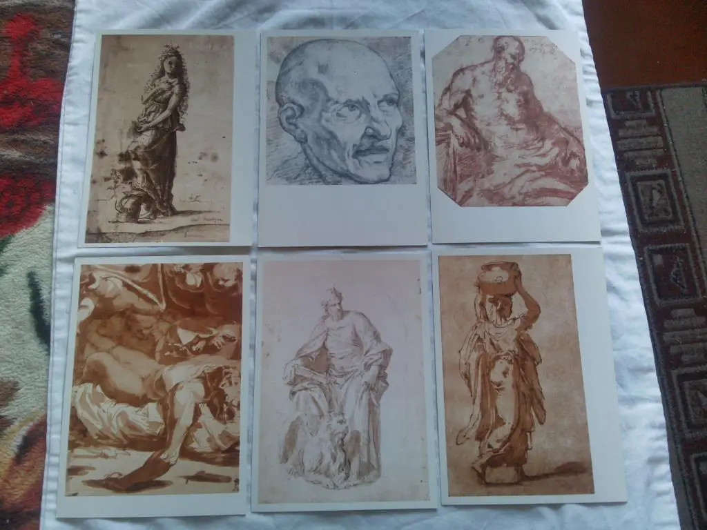 Живопись Рисунки итальянских художников эпохи Возрождения полный набор-16 откр. 3