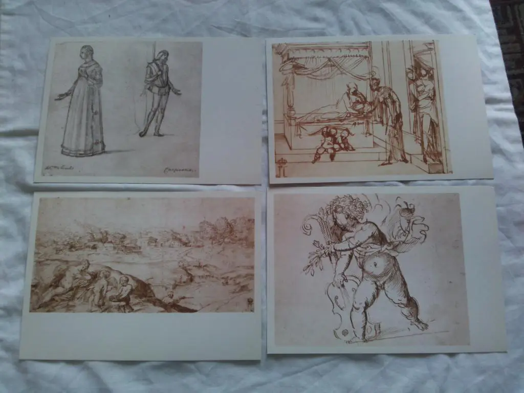 Живопись Рисунки итальянских художников эпохи Возрождения полный набор-16 откр. 4