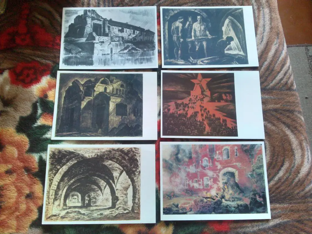 Брестская крепость - Герой 1986 г. полный набор - 12 открыток ( Живопись ) 2