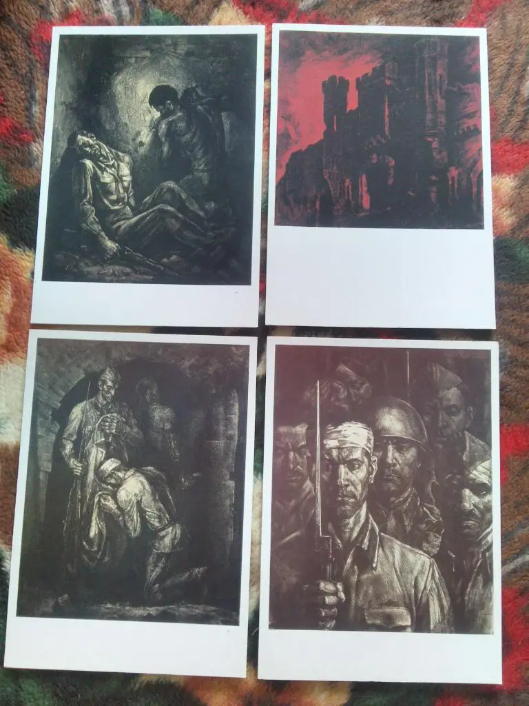 Брестская крепость - Герой 1986 г. полный набор - 12 открыток ( Живопись ) 3