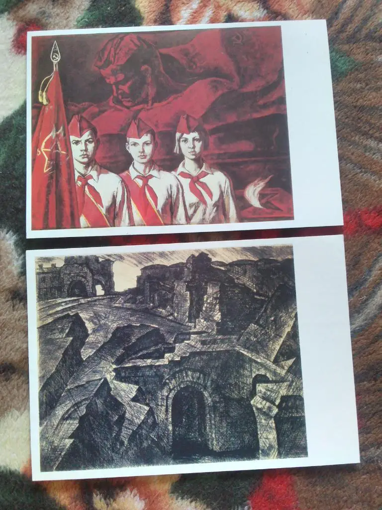 Брестская крепость - Герой 1986 г. полный набор - 12 открыток ( Живопись ) 4