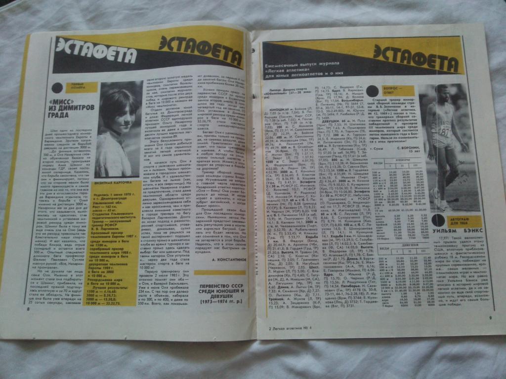 ЖурналЛегкая атлетика№ 4 ( апрель ) 1990 г. ( Спорт , Олимпиада ) 4