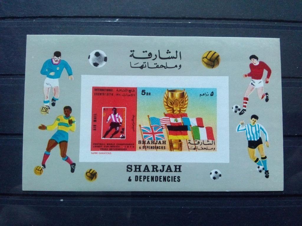 Шарджа (Sharjan) Чемпионат Мира 1970 г. футбол ( спорт ) блок беззубцовый MNH **