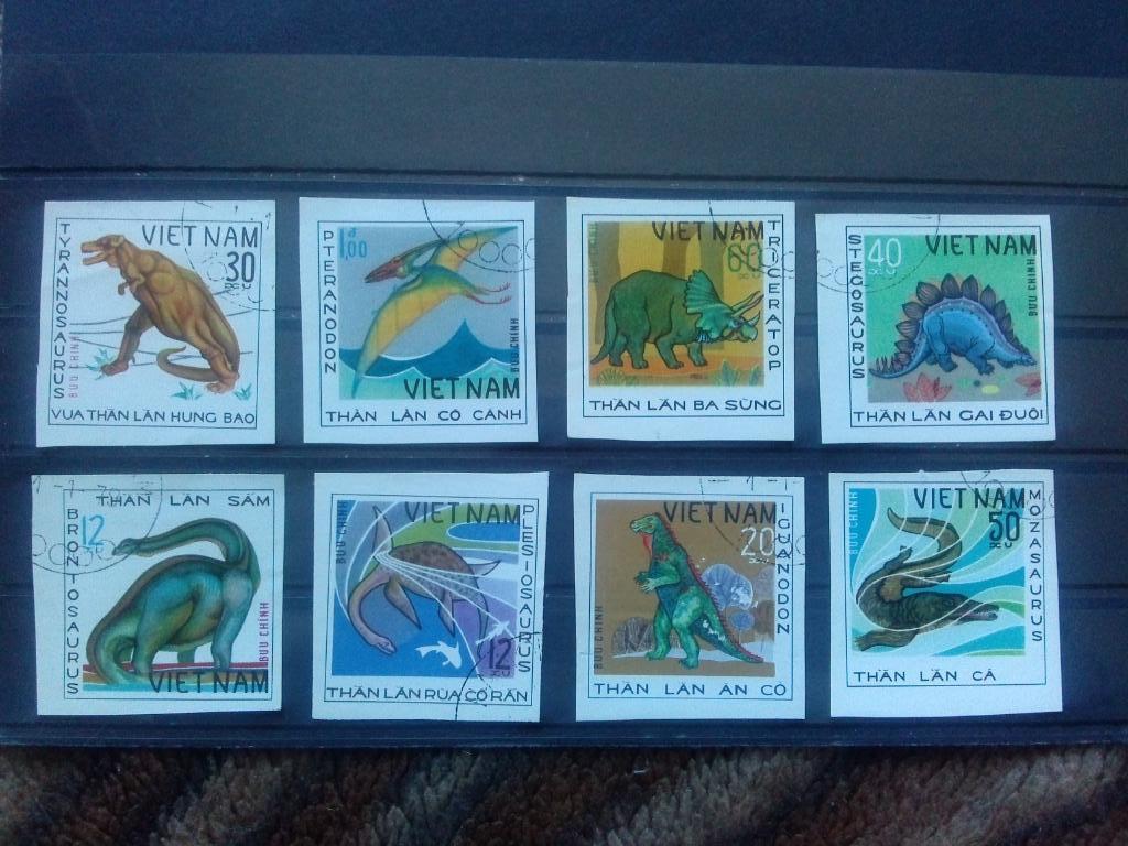 Вьетнам Динозавры ( фауна , животные ) серия из 8 марок (филателия) беззубцовые