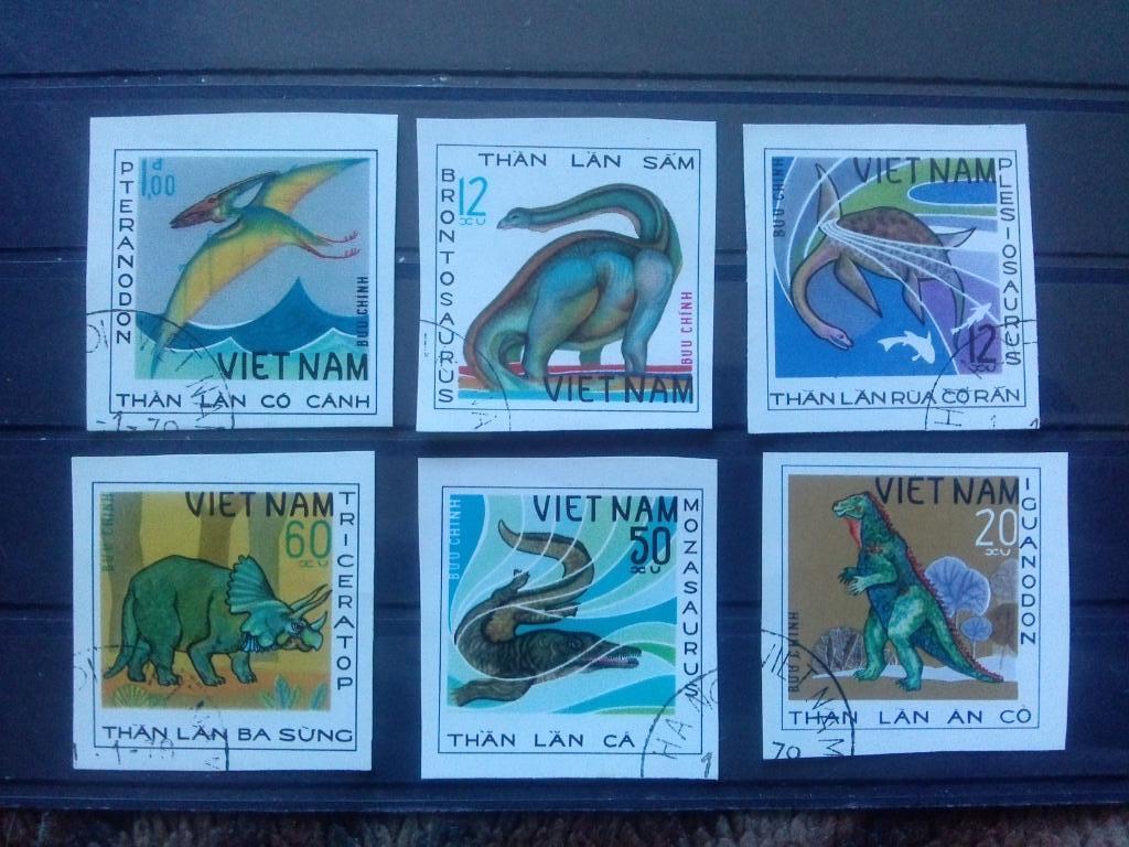 Вьетнам Динозавры ( фауна , животные ) серия из 6 марок (филателия) беззубцовые