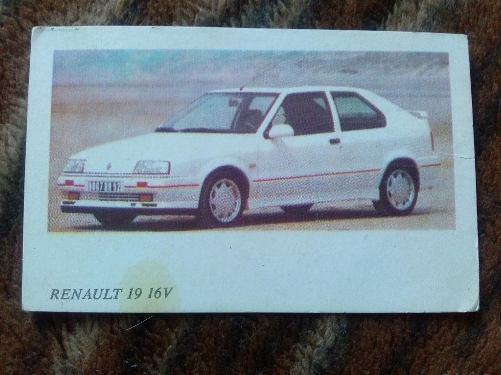 Карманный календарик : Транспорт Автомобиль Renault 19 16 V ( 1992 - 1993 гг. )