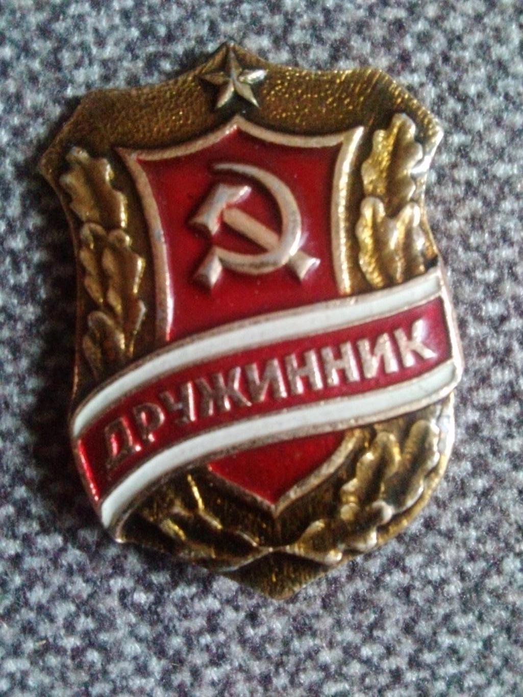 Гражданский знак : Дружинник (МВД СССР , Милиция ) значок