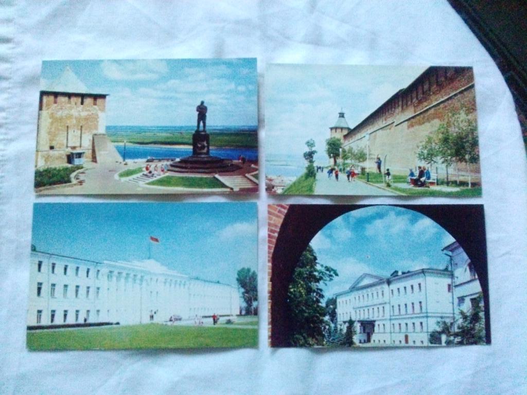 Города СССР : Горький (Нижний Новгород) Кремль 1970 г. полный набор-10 открыток 3
