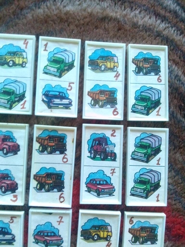 Детское домино (винтаж СССР) полный комплект 28 штук (Автомобили)Центросоюз5