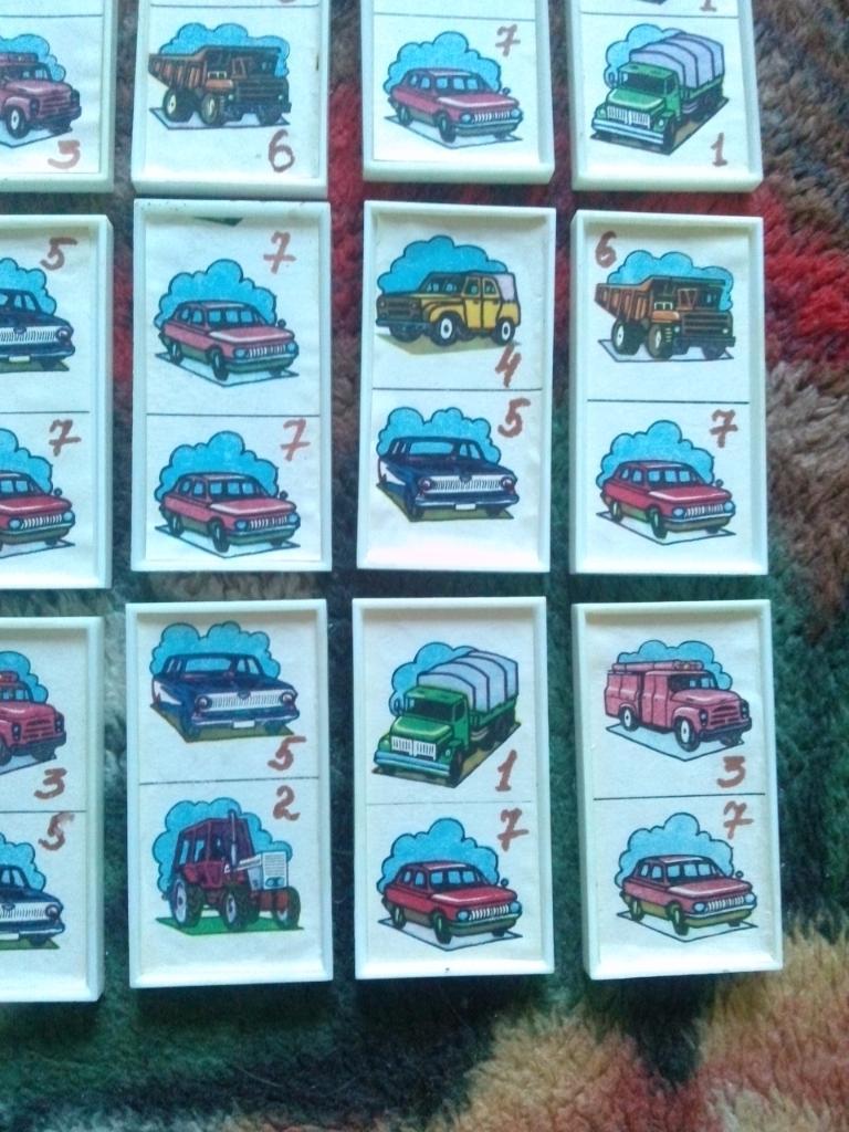 Детское домино (винтаж СССР) полный комплект 28 штук (Автомобили)Центросоюз6