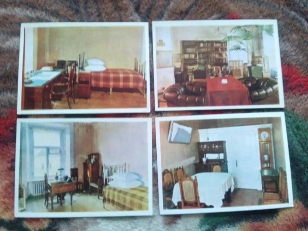 Кабинет и квартира В.И. Ленина в Кремле 1962 г. полный набор - 8 открыток (Ленин 3