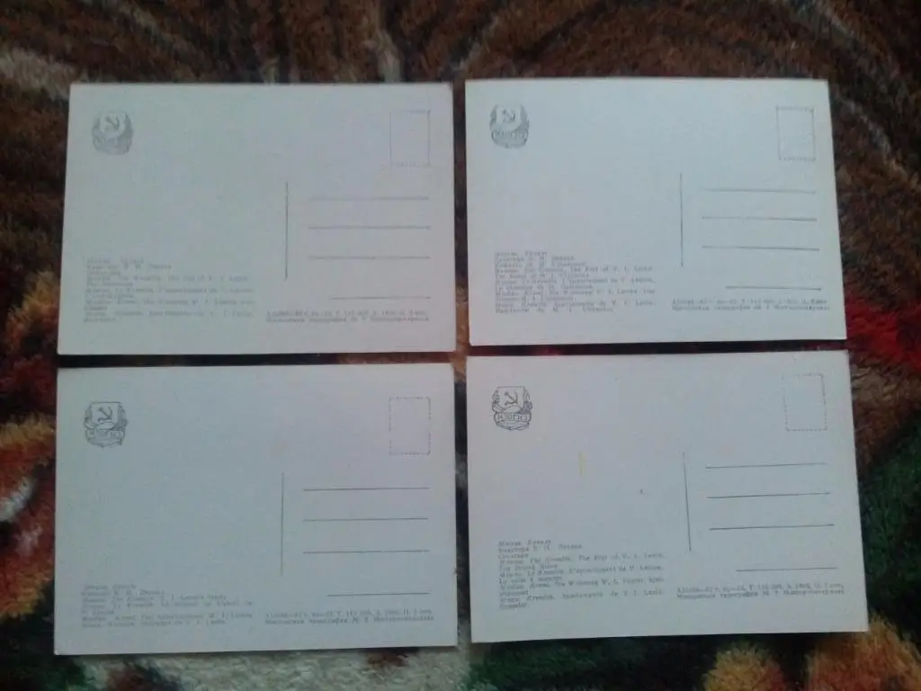 Кабинет и квартира В.И. Ленина в Кремле 1962 г. полный набор - 8 открыток (Ленин 5