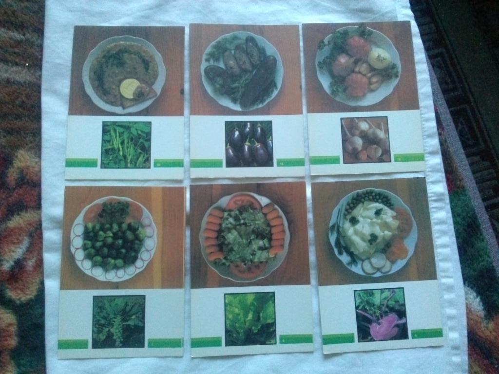 Овощи на вашем столе 1990 г. полный набор - 22 открытки (Кулинарные рецепты) 3