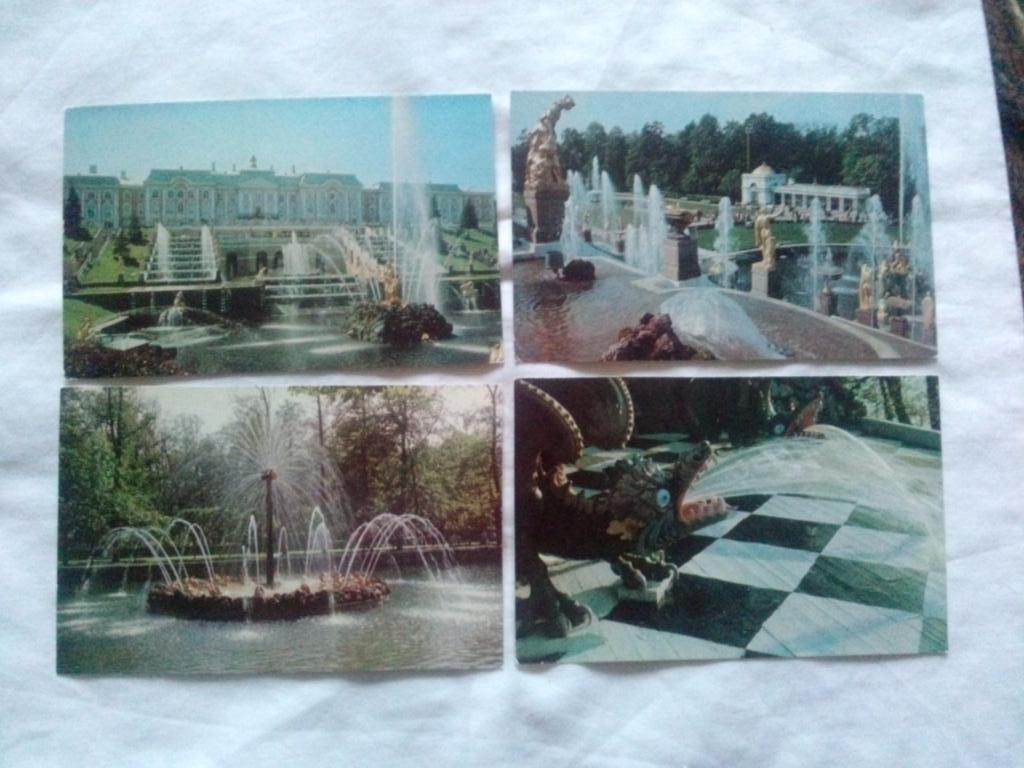 Памятные места СССР : Петродворец 1977 г. полный набор - 12 открыток (Ленинград) 2