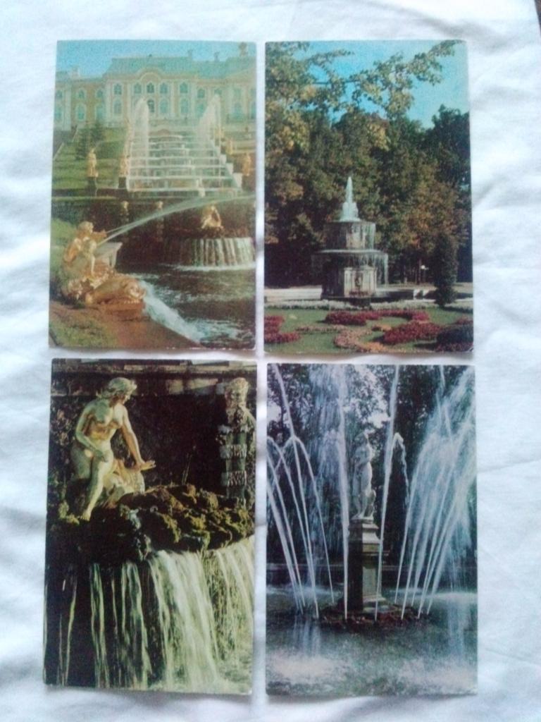 Памятные места СССР : Петродворец 1977 г. полный набор - 12 открыток (Ленинград) 3