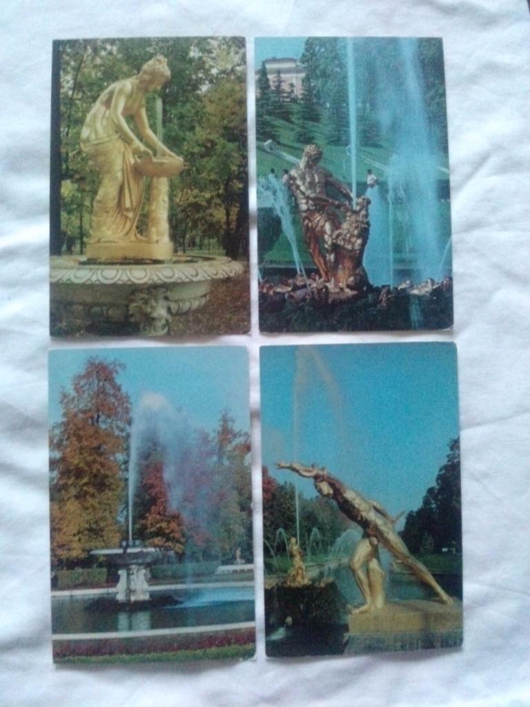Памятные места СССР : Петродворец 1977 г. полный набор - 12 открыток (Ленинград) 4