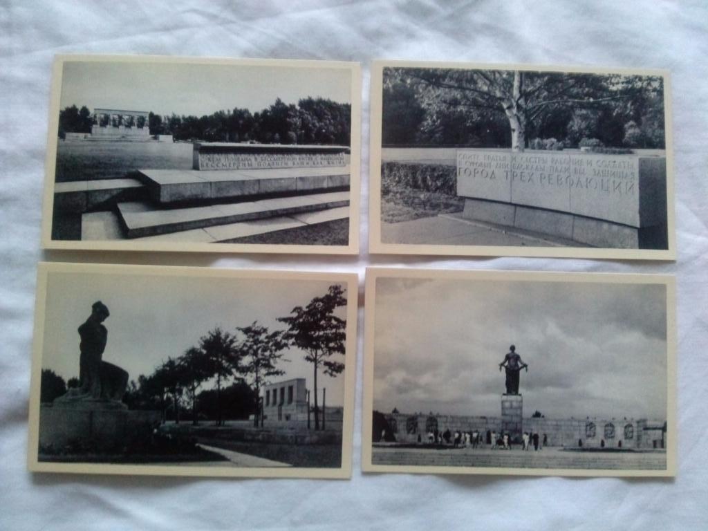 Пискаревское и Серафимовское мемориальные кладбища 1970 г. набор - 15 открыток 2