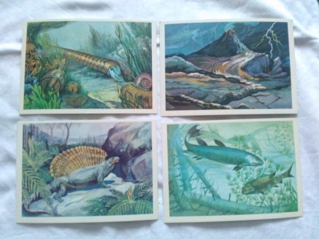 Из глубины веков 1979 г. полный набор - 16 открыток (Динозавры , фауна) 2