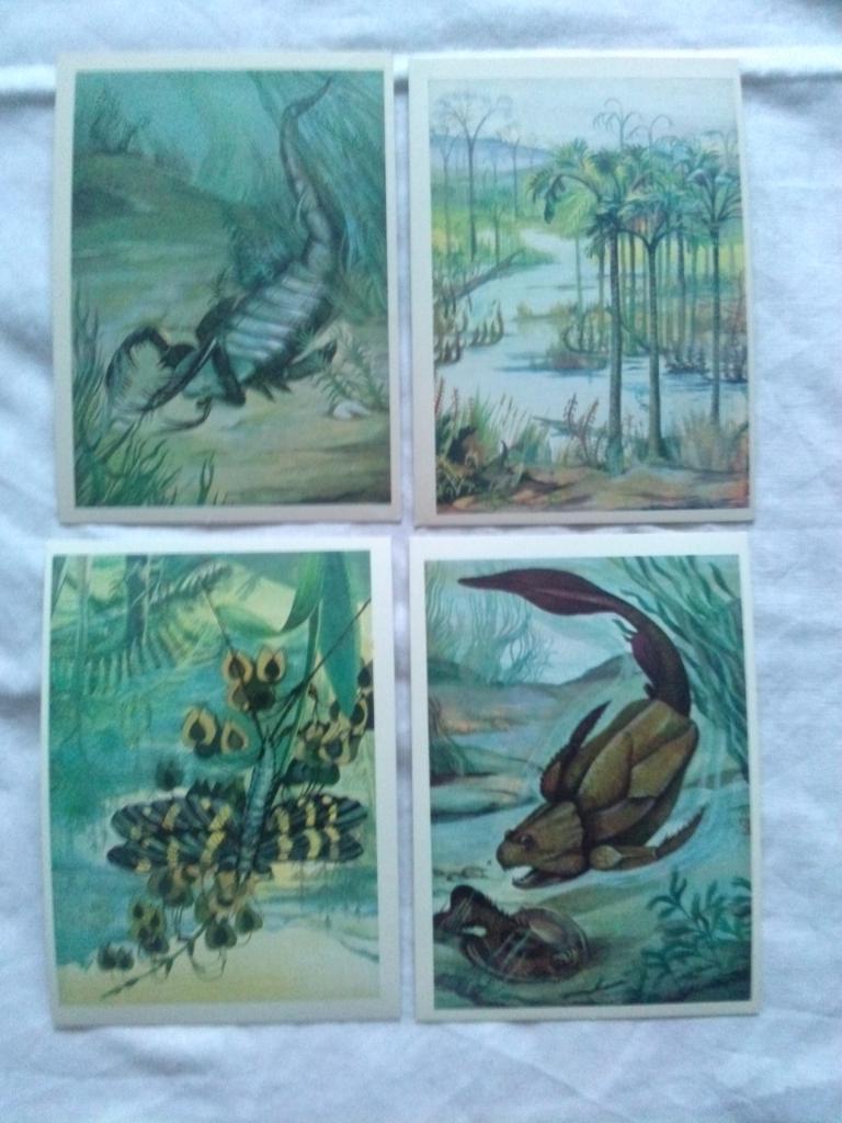 Из глубины веков 1979 г. полный набор - 16 открыток (Динозавры , фауна) 5