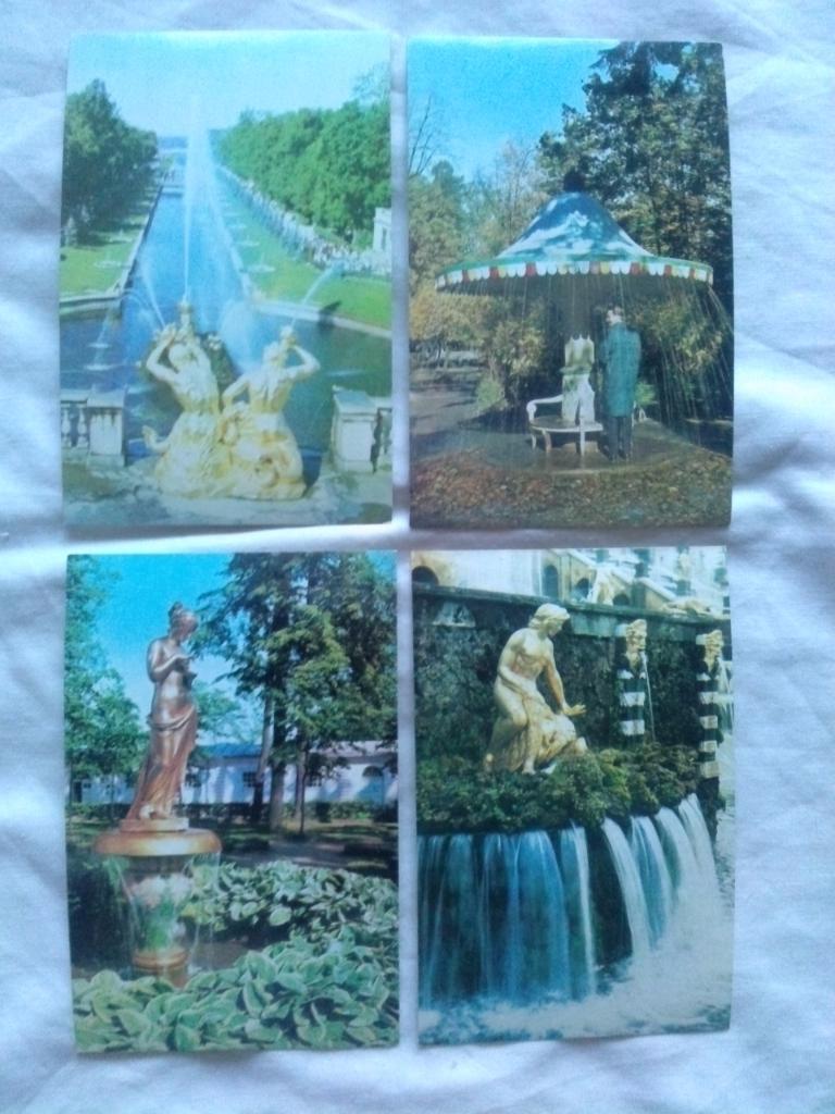 Фонтаны Петродворца 1973 г. полный набор - 16 открыток (чистые) Ленинград 4