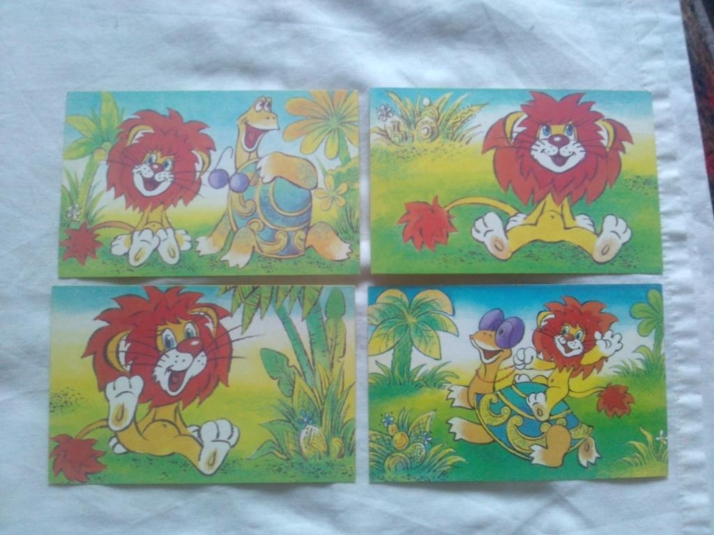 Сказка Как львенок и черепаха пели песню 1988 г. полный набор - 15 открыток 3