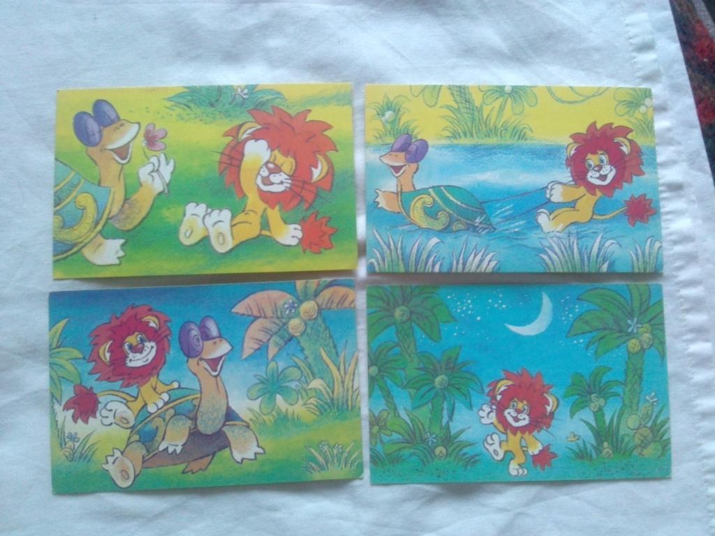 Сказка Как львенок и черепаха пели песню 1988 г. полный набор - 15 открыток 4