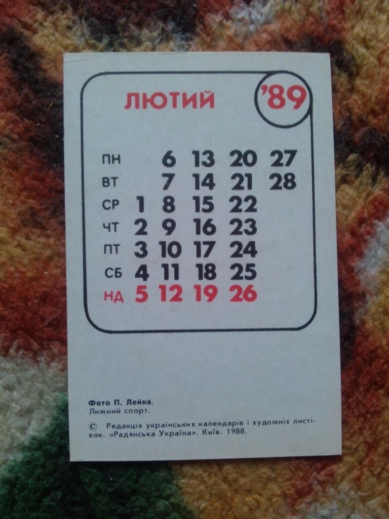 Карманный календарик : Лыжный спорт 1989 г. 1