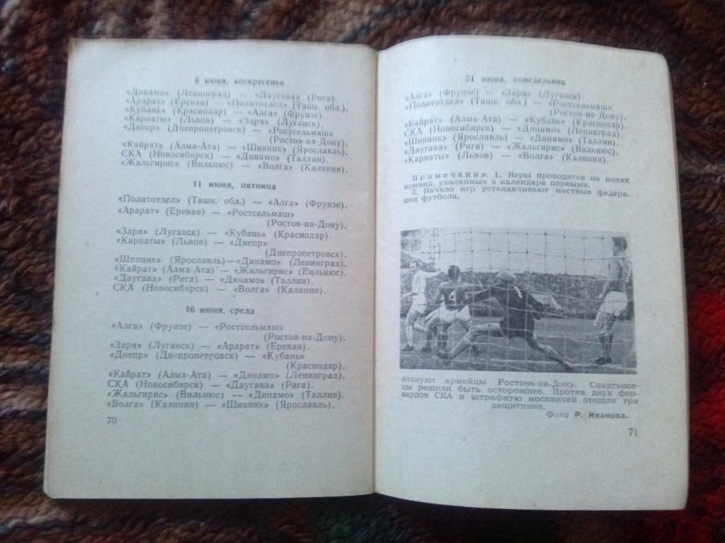 Футбол Календарь-справочник 1 - й круг Ростов на Дону 1965 г. СКА ( Ростов ) 4