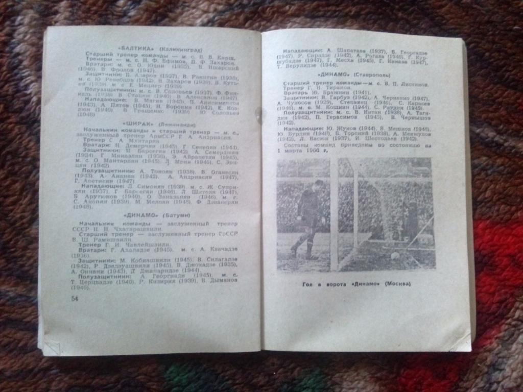 Футбол Календарь-справочник 1 - й круг Ростов на Дону 1966 г. СКА ( Ростов ) 4