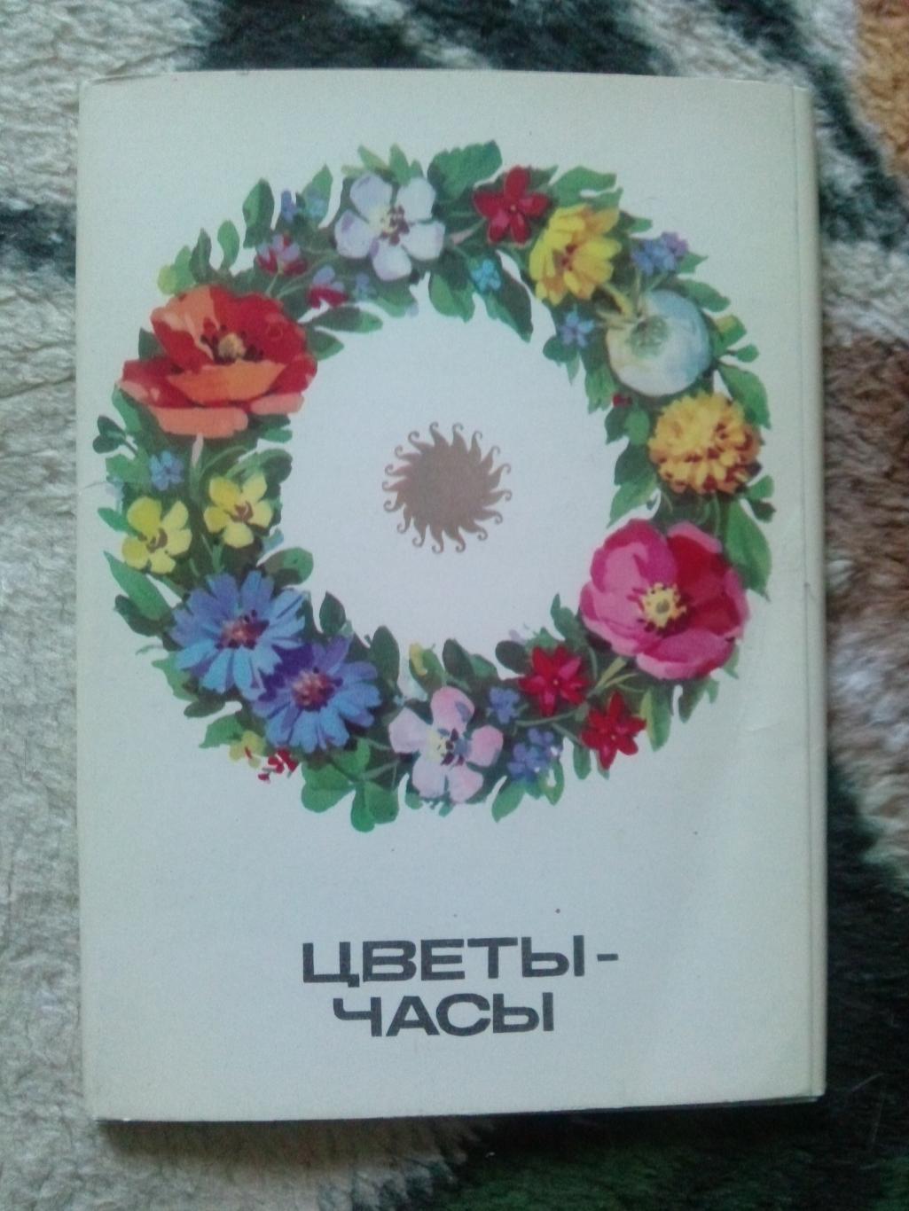 Цветы - часы 1980 г. полный набор - 16 открыток (чистые , в идеале) Растения