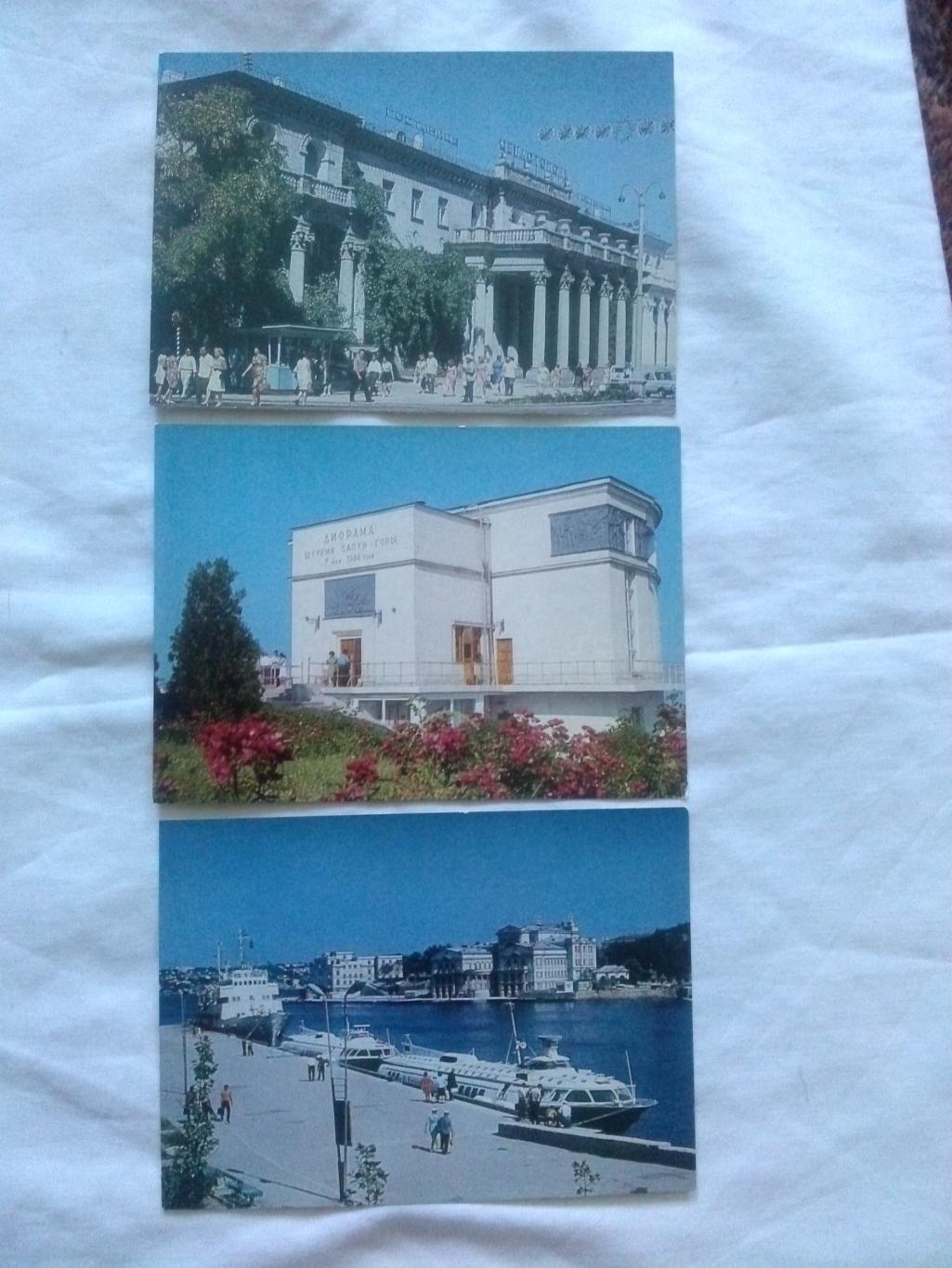 Города СССР : Севастополь 1975 г. полный набор - 10 открыток (чистые , почтовые) 3