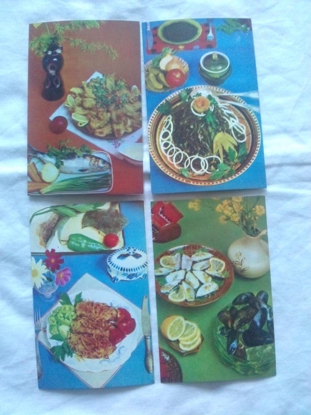Дары океана : Блюда из рыбы 1982 г. полный набор - 15 открыток (Кулинария рецепт 2