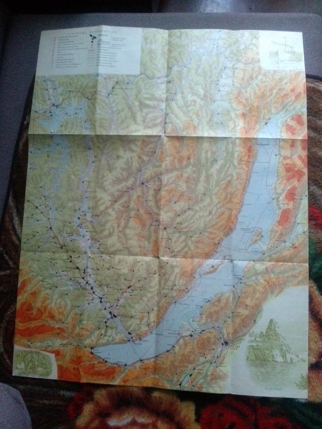 Озеро Байкал (туристическая схема - карта) 1972 г. ( Туризм СССР ) 5