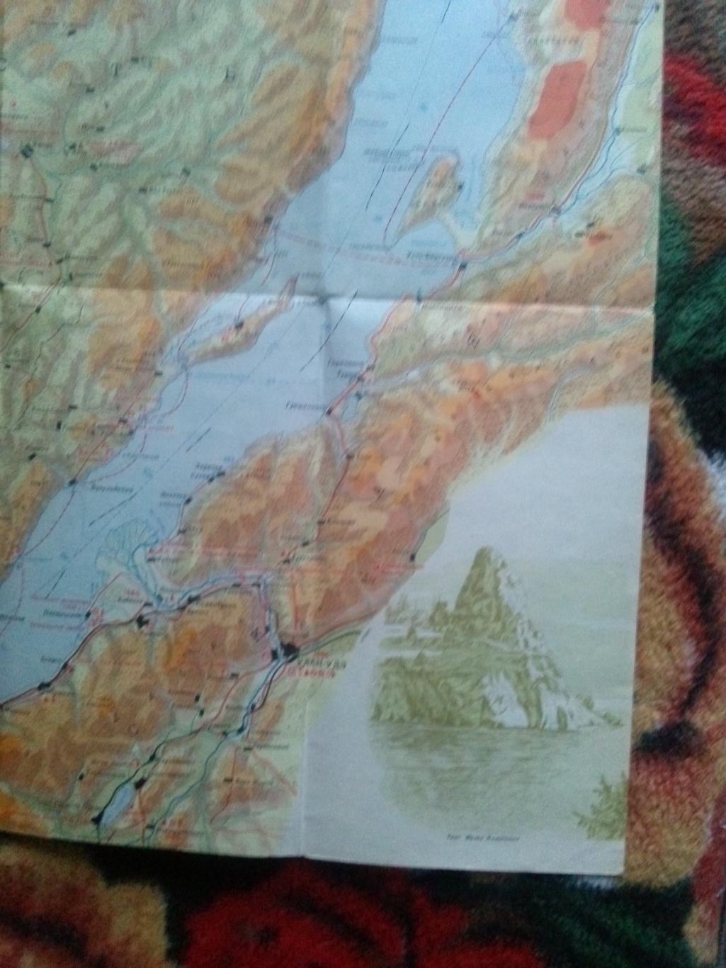 Озеро Байкал (туристическая схема - карта) 1972 г. ( Туризм СССР ) 6