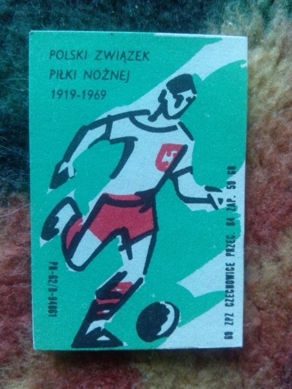 Спичечная этикетка : Польша 1969 г. Футбол Спорт (60 лет польскому футболу)