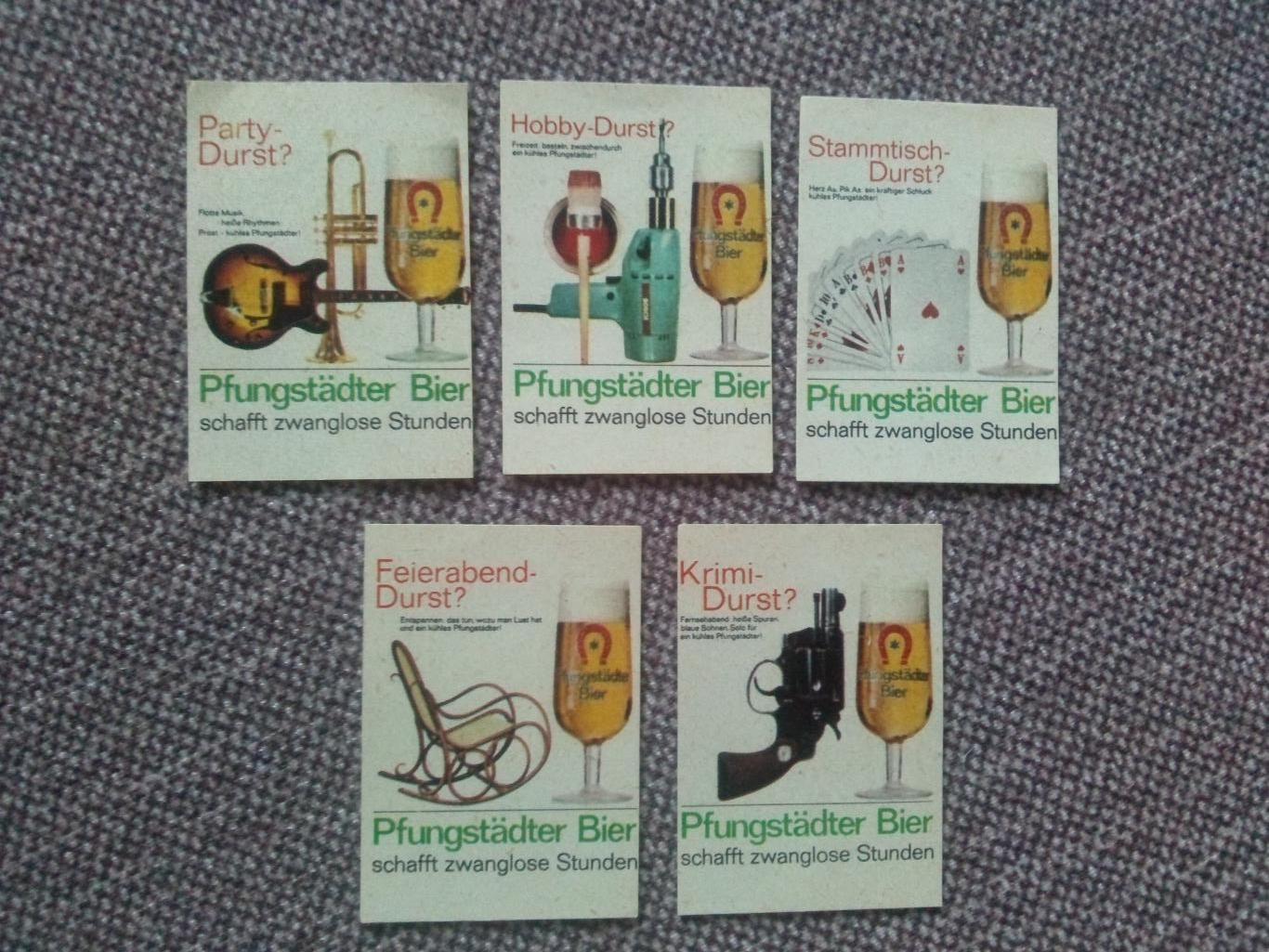 Спичечные этикетки : Германия (ФРГ) 60-е годы Реклама пива (музыка гитара карты)