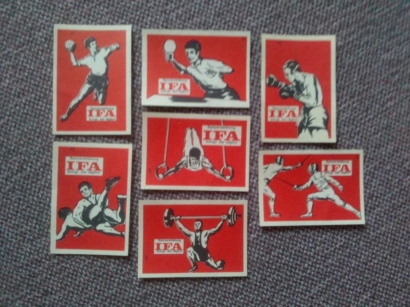 Спичечные этикетки : ГДР (Германия) IFA (60 - е годы) Спорт Штанга бокс гандбол