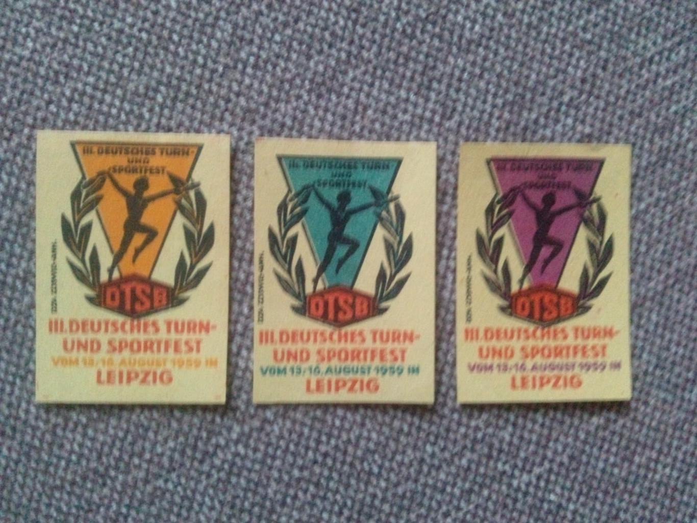 Спичечные этикетки : Германия (ГДР) 1959 г. Спортивный фестиваль в Лейпциге