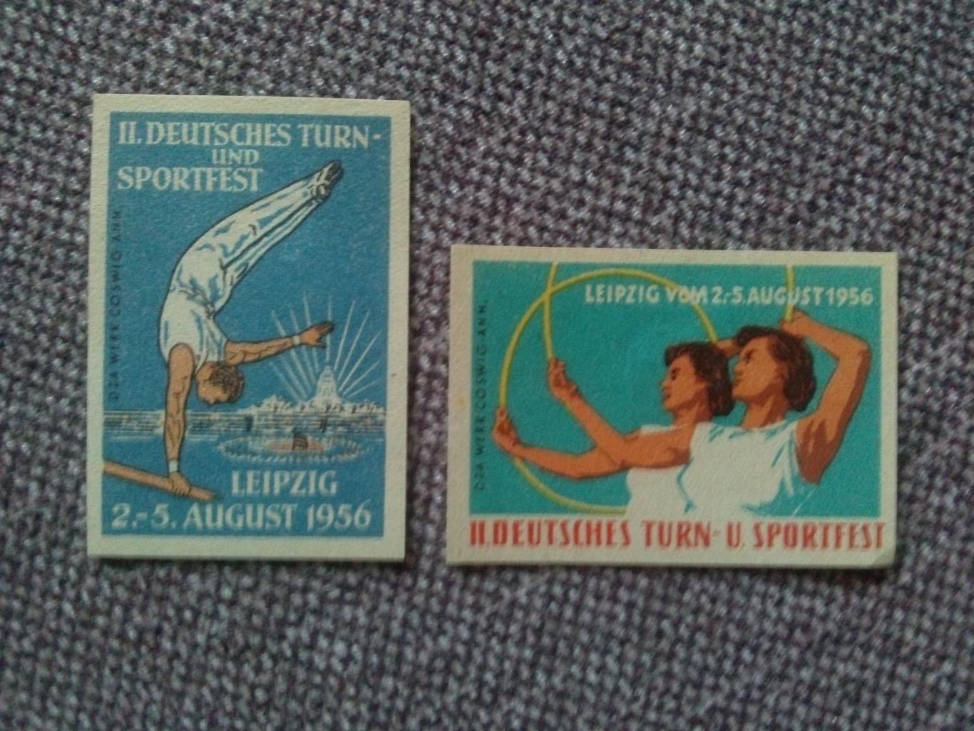 Спичечные этикетки : Германия (ГДР) 1956 г. Спортфестиваль в Лейпциге (Спорт)